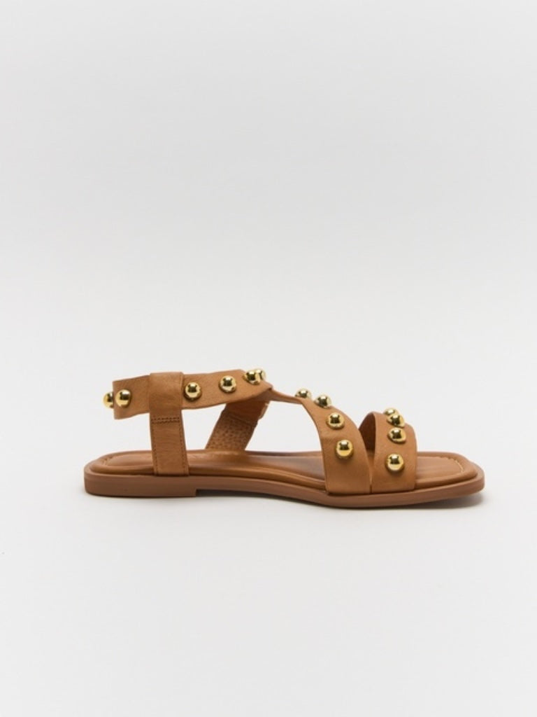 WALNUT REID STUD SANDAL