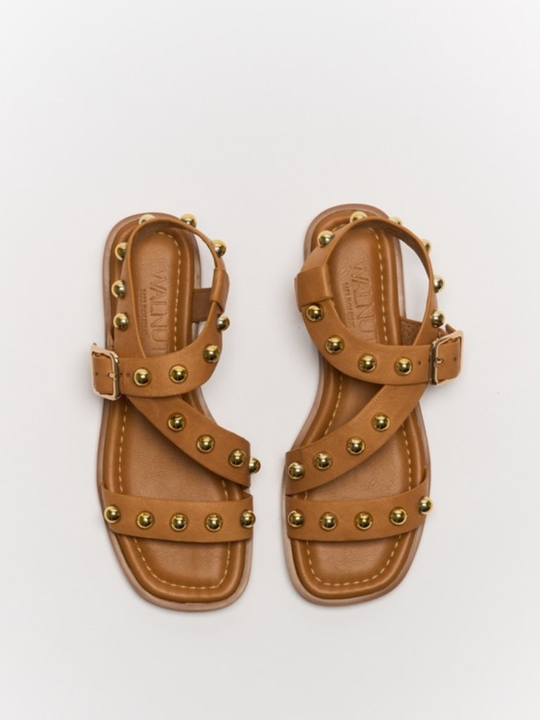 WALNUT REID STUD SANDAL