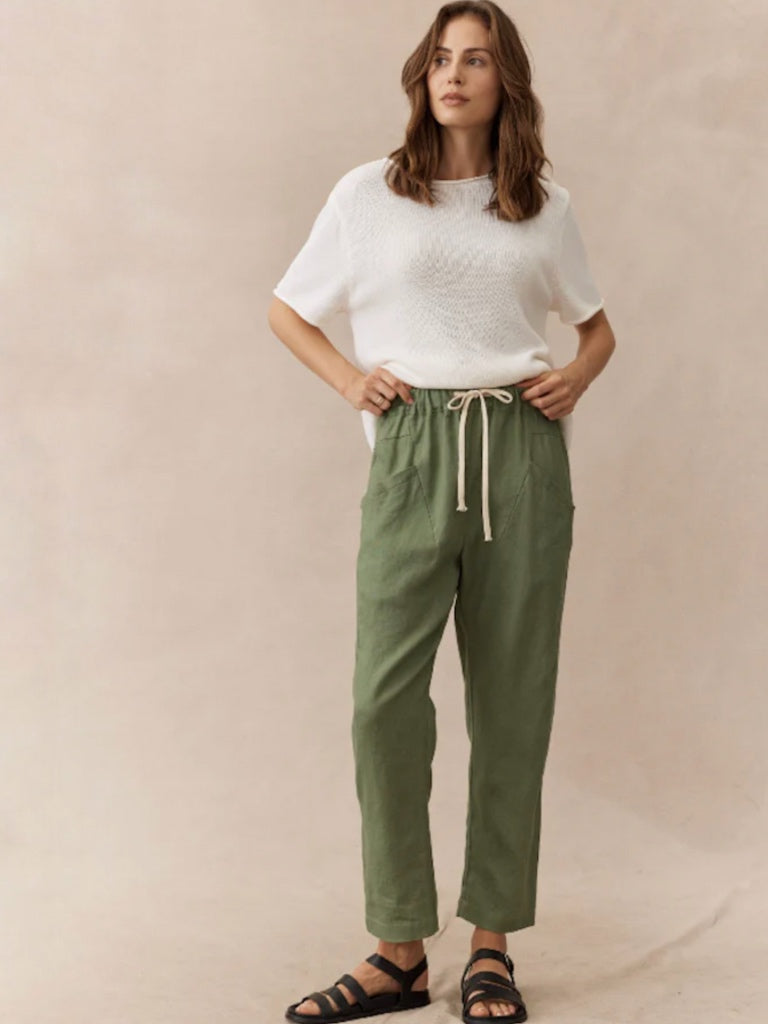 LITTLE LIES LINEN SAFARI PANT - INZAGI