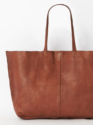 JUJU & CO. UNLINED LEATHER TOTE