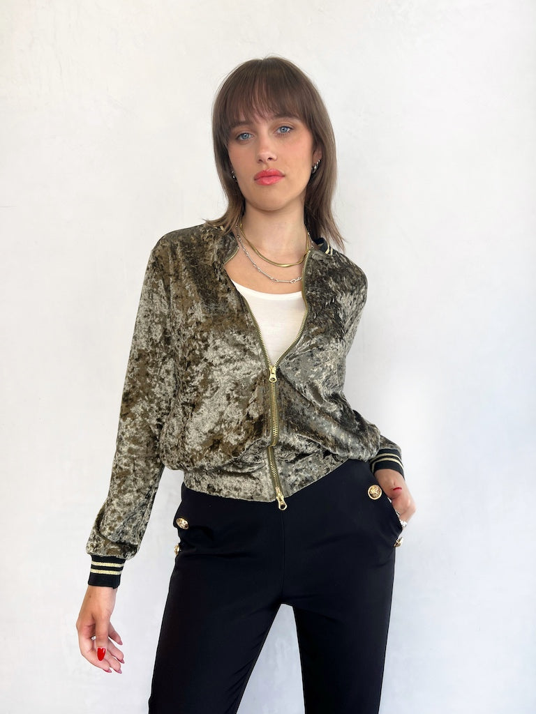 INZAGI VELVET BOMBER JACKET