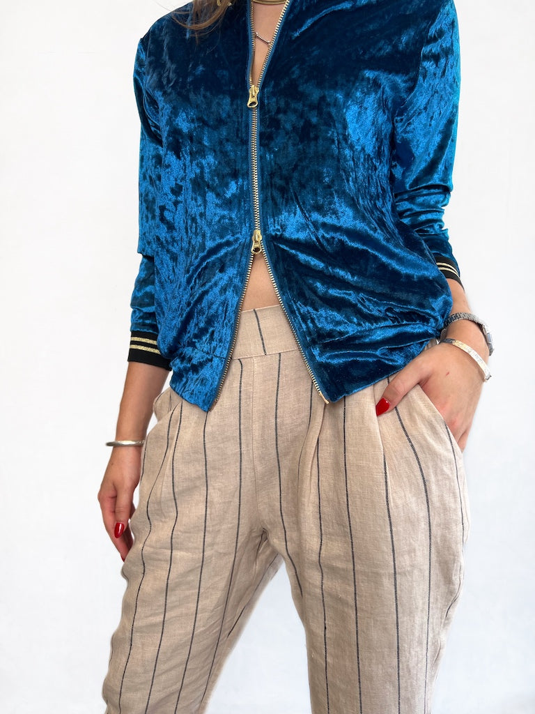 INZAGI VELVET BOMBER JACKET