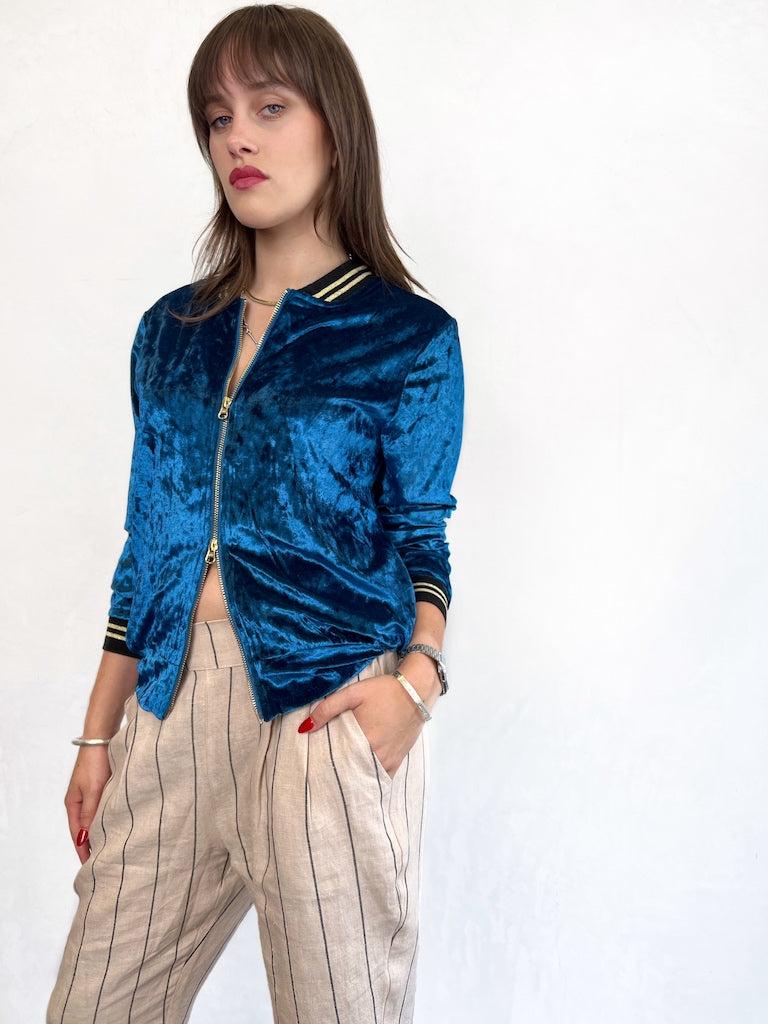 INZAGI VELVET BOMBER JACKET