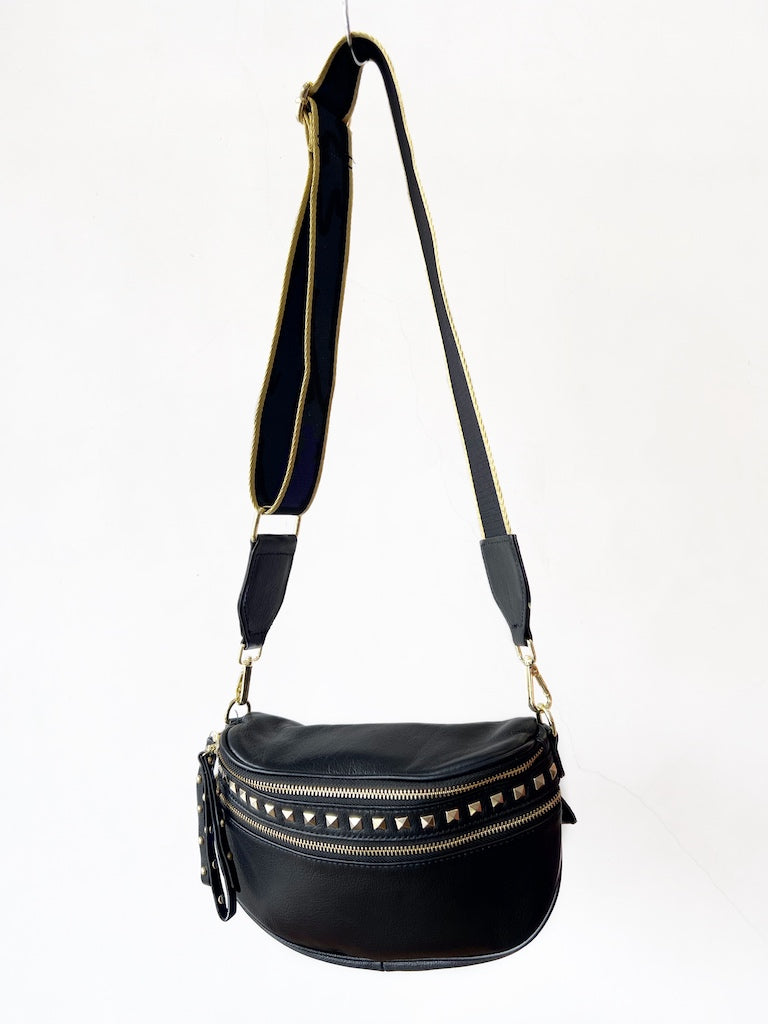 HI HO OBSESSED STUDDED LEATHER BAG - INZAGI
