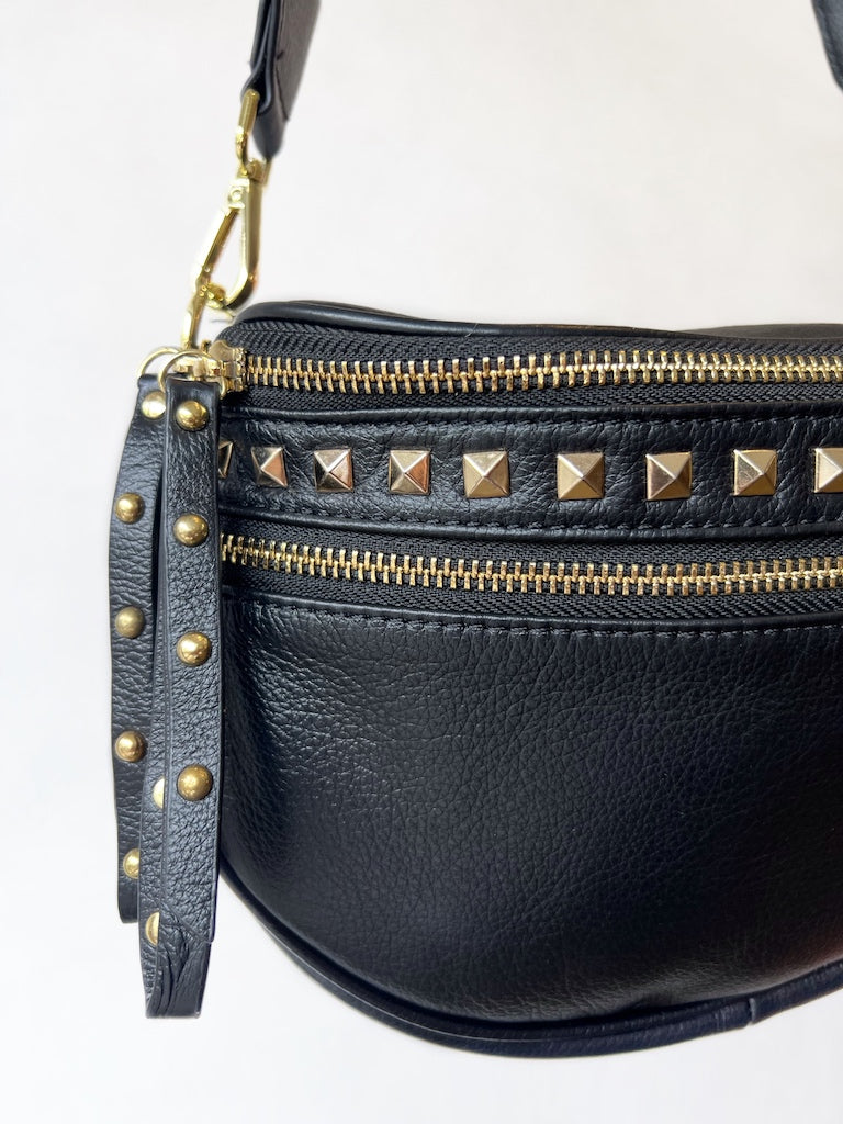 HI HO OBSESSED STUDDED LEATHER BAG - INZAGI